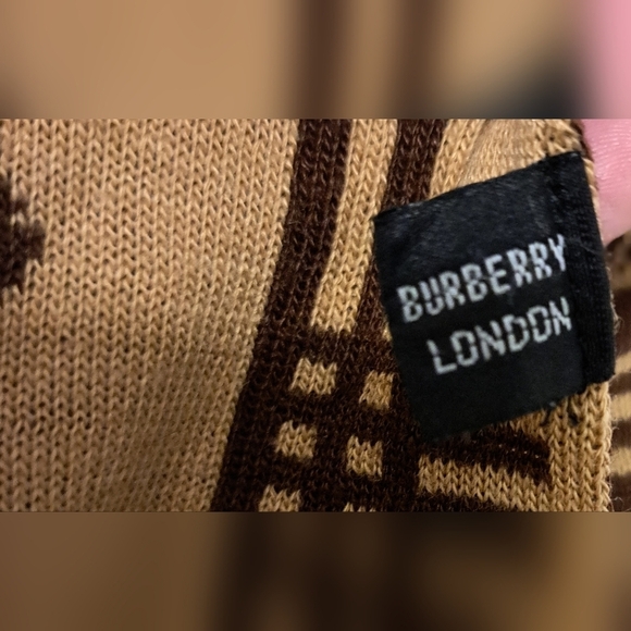 EUC Vintage 80s Burberrys Beige & Mocha Cashmere Reversable Casual Winter Scarf - Picture 6 of 7